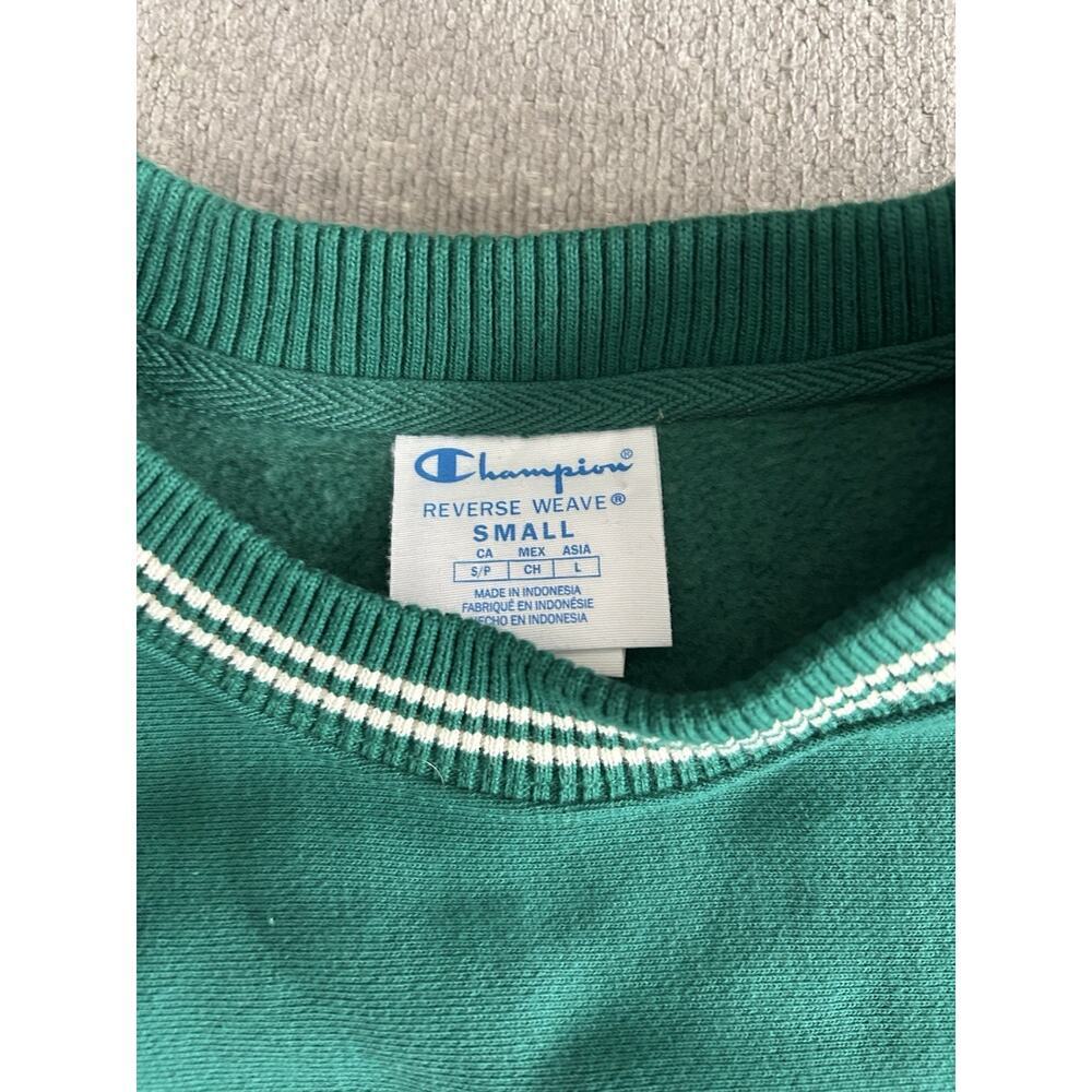 Vintage Champion Reverse Weave Sweatshirt Retro Green Oval Logo S - Picture 5 of 9